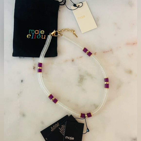 Maje Jewelry - Maje Eliou purple and gold necklace.